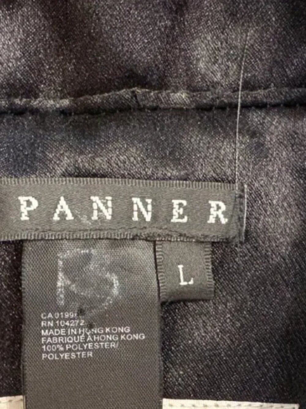 SPANNER Women's Jacket Shacket Black Satin Quilted Crystal Buttons Size L - Picture 7 of 7
